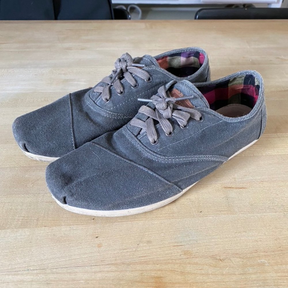 Toms twill cordones 13 olive slip on shoes